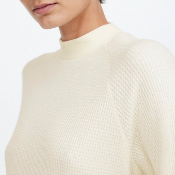 Madewell Textural Waffle Knit Long Sleeve Crewneck Tee White Size XXS NWT - Picture 2 of 9
